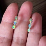 Opal Hoop Earrings - 10k Gold - Vintage