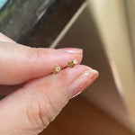 Diamond Stud Earrings - Buttercup - 14k Gold - Vintage