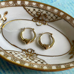 Heart Hoop Earrings - 14k Gold - Vintage