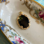 Onyx Pendant - Ornate Detail - 14k Gold - Vintage