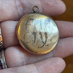 Moon Locket - Paste and Pearl - Gold Filled - Antique
