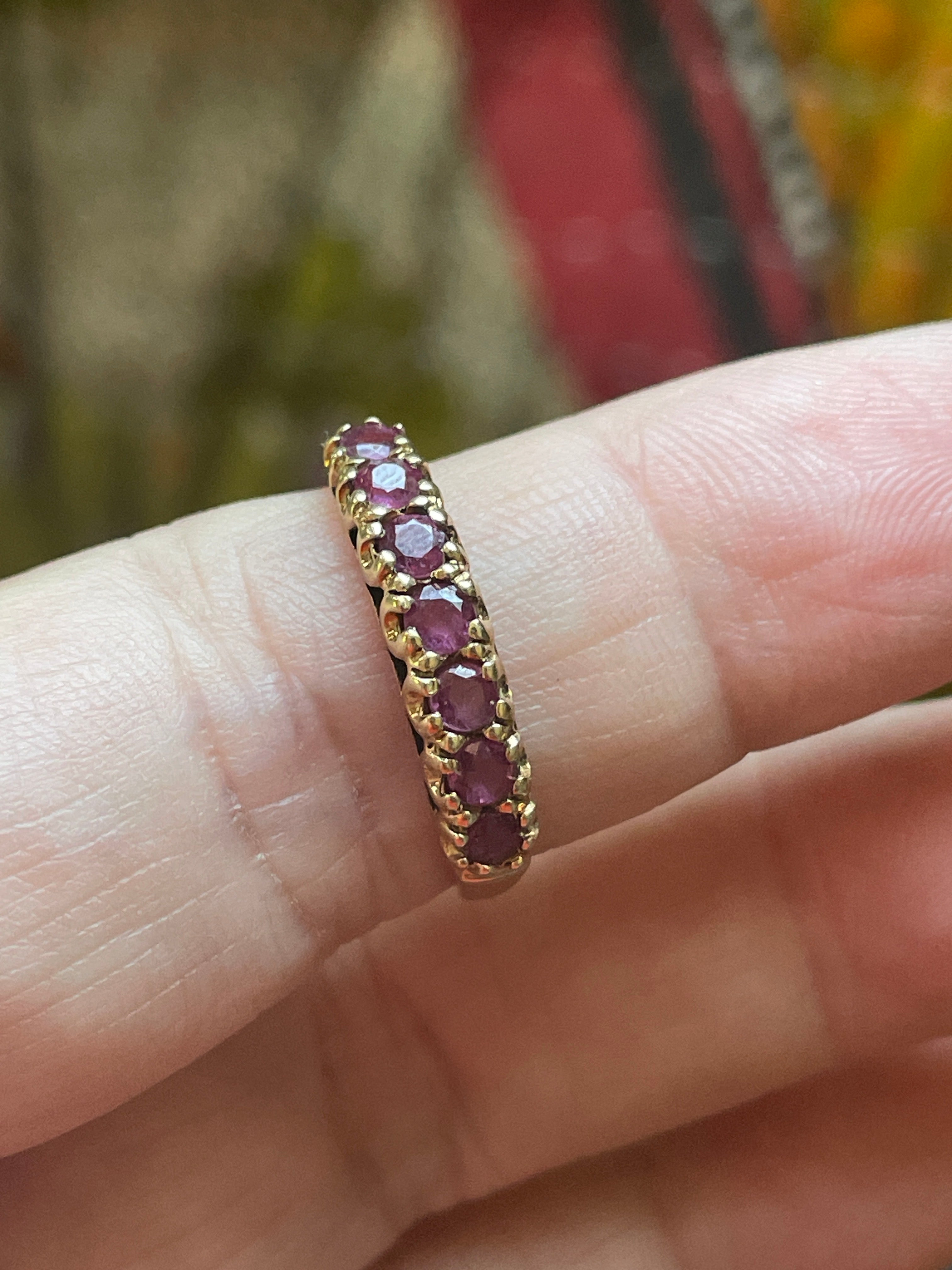 Ruby Eternity Band - 14k Gold - Vintage – Vintage Paris Jewelry