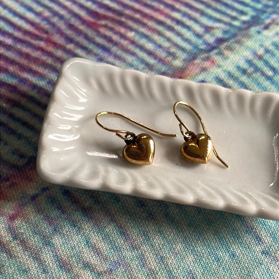 14k Gold Heart Earrings authentic