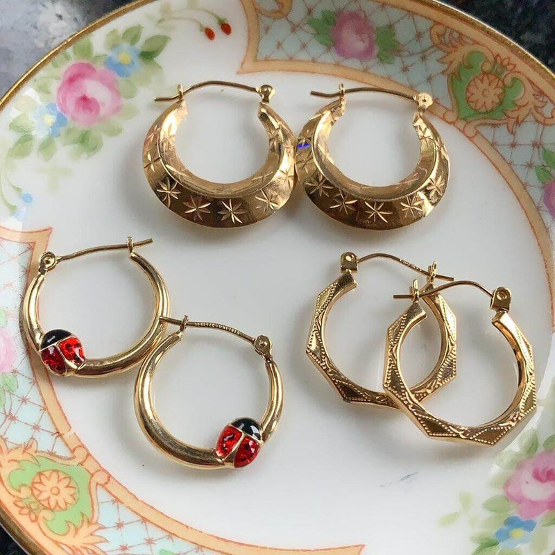 Gold and Silver Hoop Earrings - Love Vintage Paris