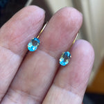 Blue Topaz Earrings - 14k Gold - Vintage