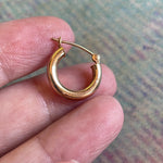 Chubby Gold Hoop Earrings - 14k Gold - Vintage