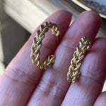 Braided Hoop Earrings - 14k Gold - Vintage