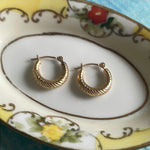 Twisted Hoop Earrings - 14k Gold - Vintage