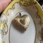 Heart Locket - Yellow Gold Filled - Vintage