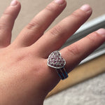 Ruby Heart Ring - Sterling Silver - Vintage