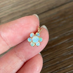 Opal Flower Pendant - 14k Gold - Vintage