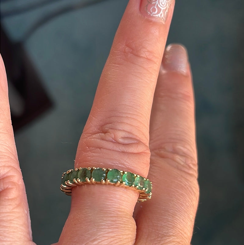 Emerald Eternity Band - 14k Gold - Vintage