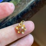 Diamond Flower Pendant - 10k Gold - Vintage