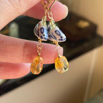 Mouse Earrings - Citrine and Peridot - Gold Filled - Handmade