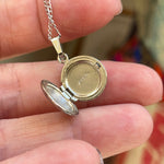 Dainty Flower Locket - Sterling Silver - Vintage