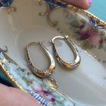 Starry Hoop Earrings - 10k Yellow and White Gold - Vintage