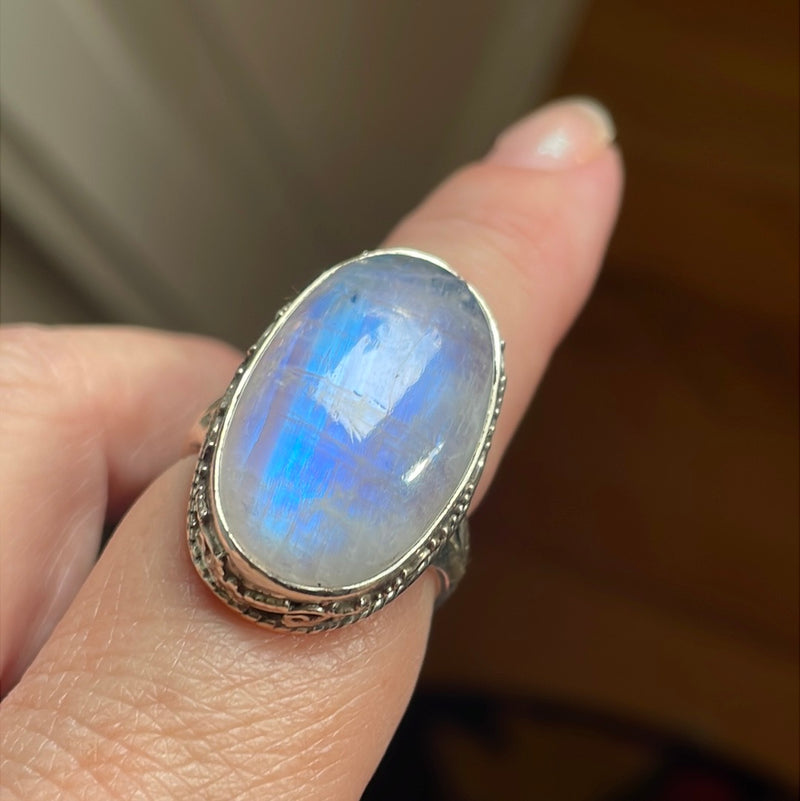 Moonstone Ring - Sterling Silver - Modern