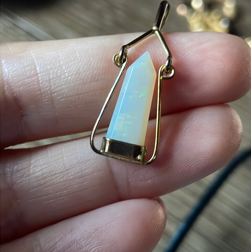 Opal Point Pendant - Sterling Silver - Vintage