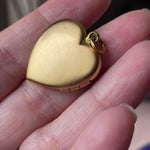 Heart Moon Star Locket - Gold Filled - Antique