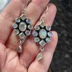 Moonstone Earrings - Sterling Silver - Vintage