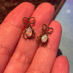 Opal Filigree Earrings - 14k Gold - Vintage