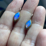 Opal Earrings - Sterling Silver - Vermeil - Vintage