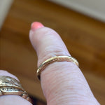 Engraved and Angled Gold Band -