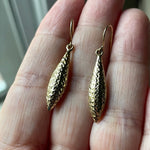 Shimmery Drop Earrings - 10k Gold - Vintage