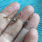 Tanzanite Earrings - White Topaz - 10k Gold - Vintage