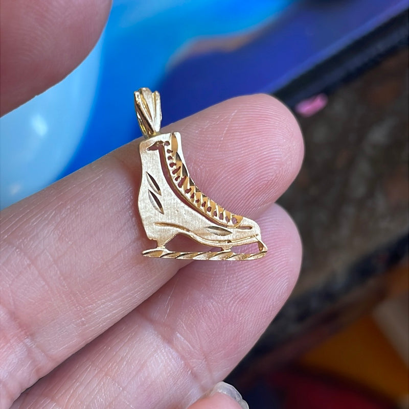 Iceskate Pendant - 14k Gold - Vintage