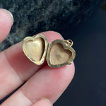 Engraved Heart Locket - 9k Gold- Vintage