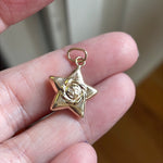 Puffy Star Pendant - Sun Face - 14k Gold - Vintage