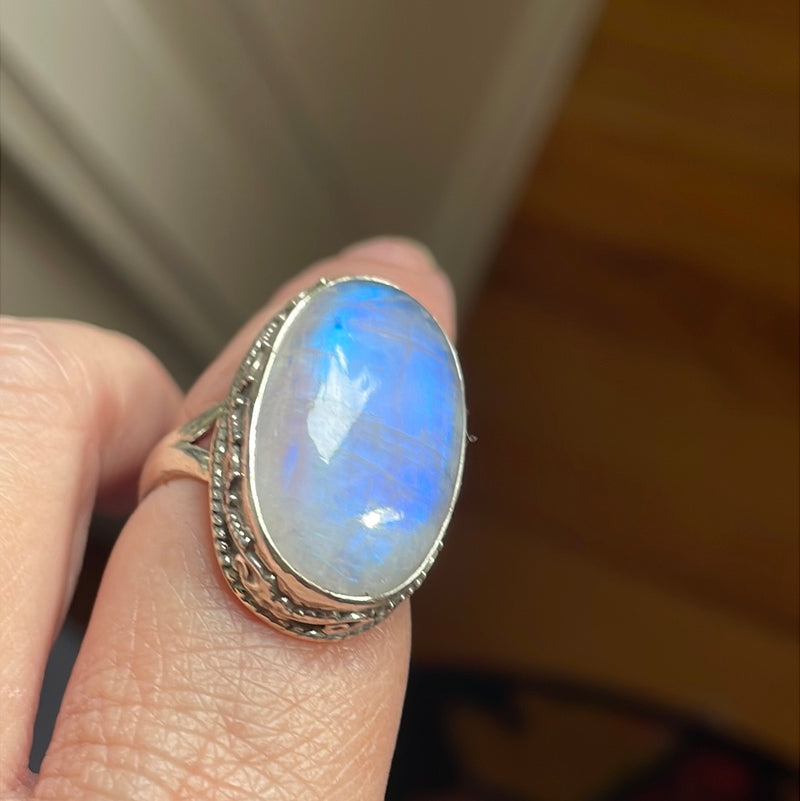 Moonstone Ring - Sterling Silver - Modern