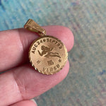 Virgo Pendant - Zodiac Pendant - 14k Gold - Vintage