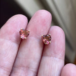 Tourmaline Heart Earrings - 14k Gold - Vintage