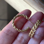 Braided Hoop Earrings - 14k Gold - Vintage