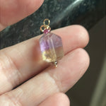 Ametrine Pendant - Tourmaline Accents - 14k Gold - Handmade