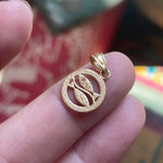 Pisces Pendant - Zodiac - 14k Gold - Vintage