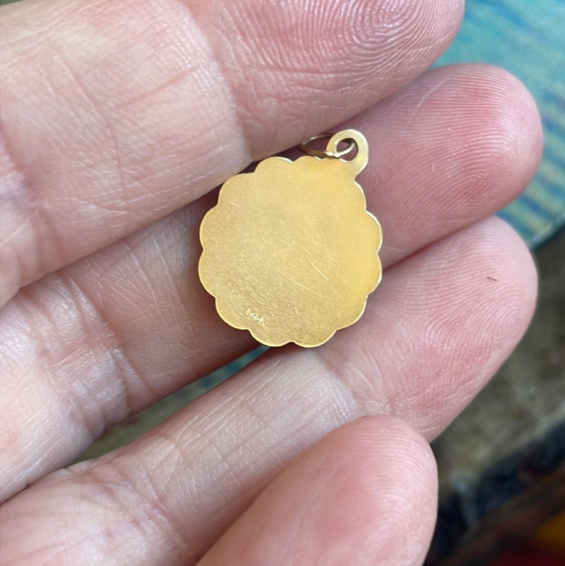 Leo Zodiac Pendant - 14k Gold - Vintage