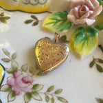 Engraved Heart Locket - Gold Filled - Vintage