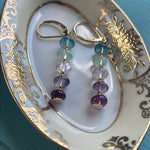 Ocean Rainbow Earrings - Fluorite - Gold Filled - Handmade