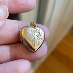 Engraved Heart Locket - Gold Filled - Vintage