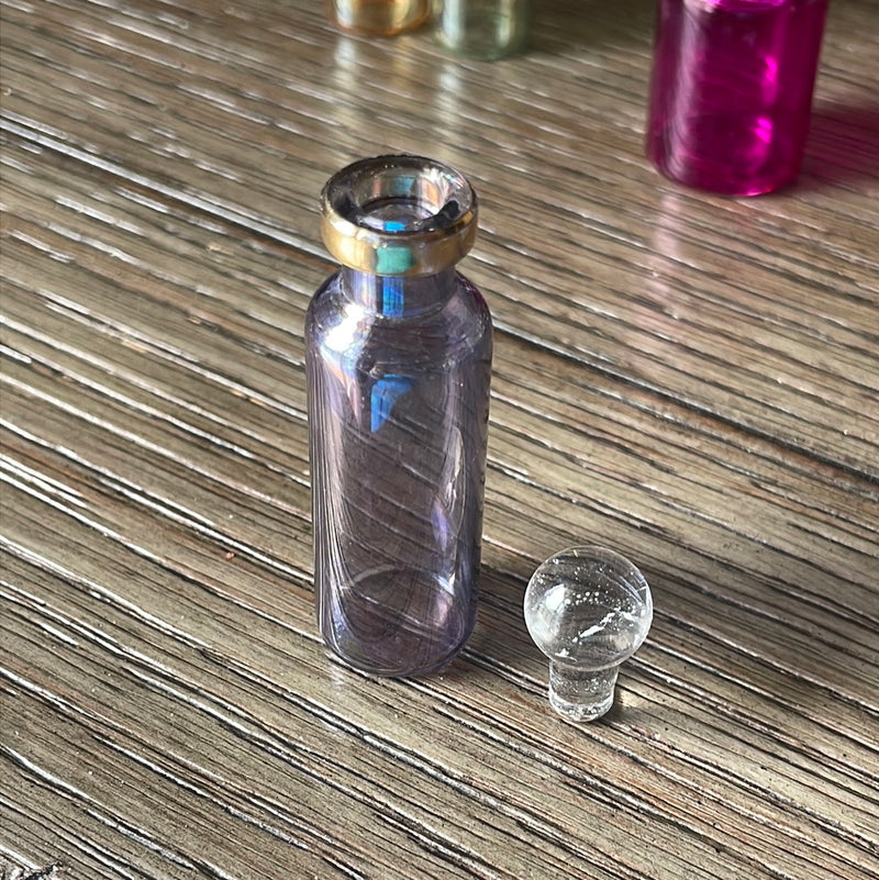 Mini Glass Bottle - Purple - Vintage