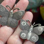 Butterfly Earrings - Sterling Silver - Vintage