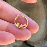 Starry Gold Hoop Earrings - 10k Gold - Vintage