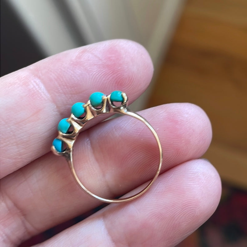 Turquoise Band - 14k Gold - Vintage