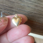 Dainty Heart Flower Locket - 14k Gold - Vintage