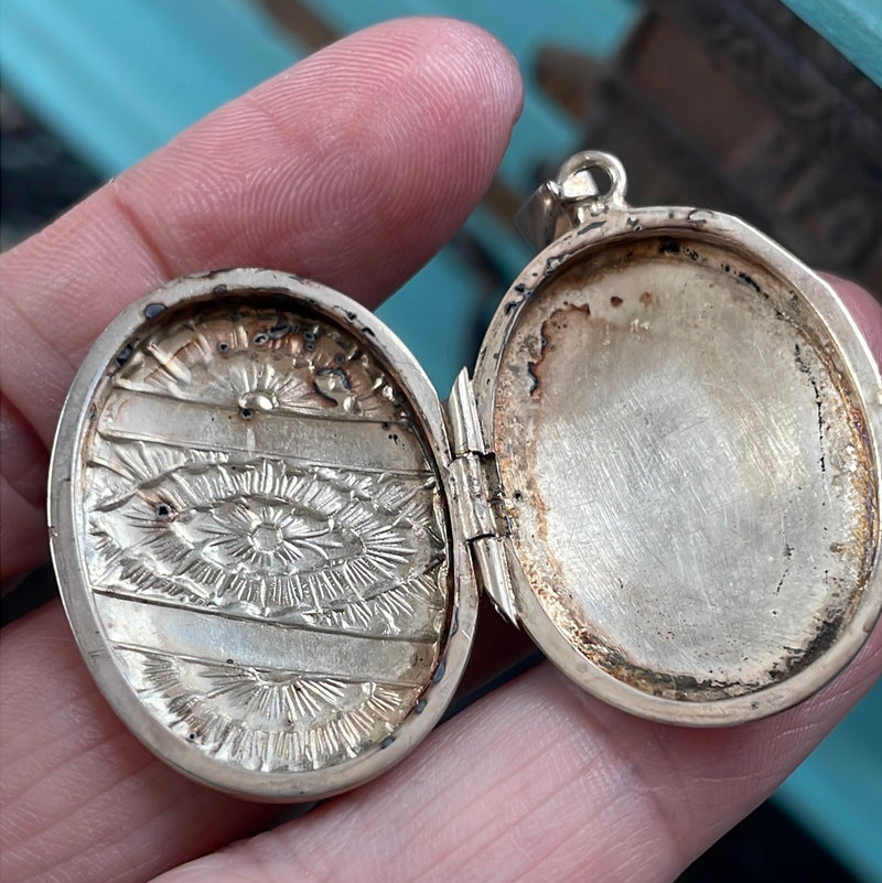Ornate Locket - Sterling Silver - Vintage