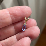 Tanzanite Pendant - White Topaz - 10k Gold - Vintage