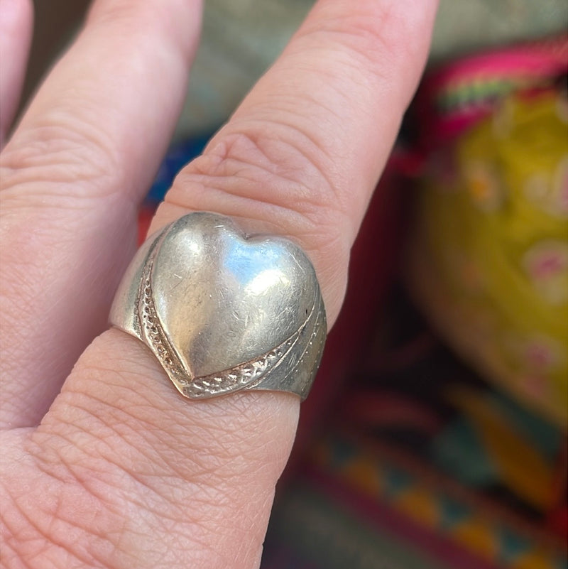 Heart Ring - Sterling Silver - Vintage